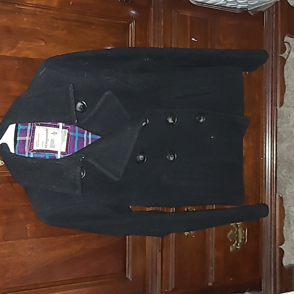 Womans L Aeropostale Pea Coat Black